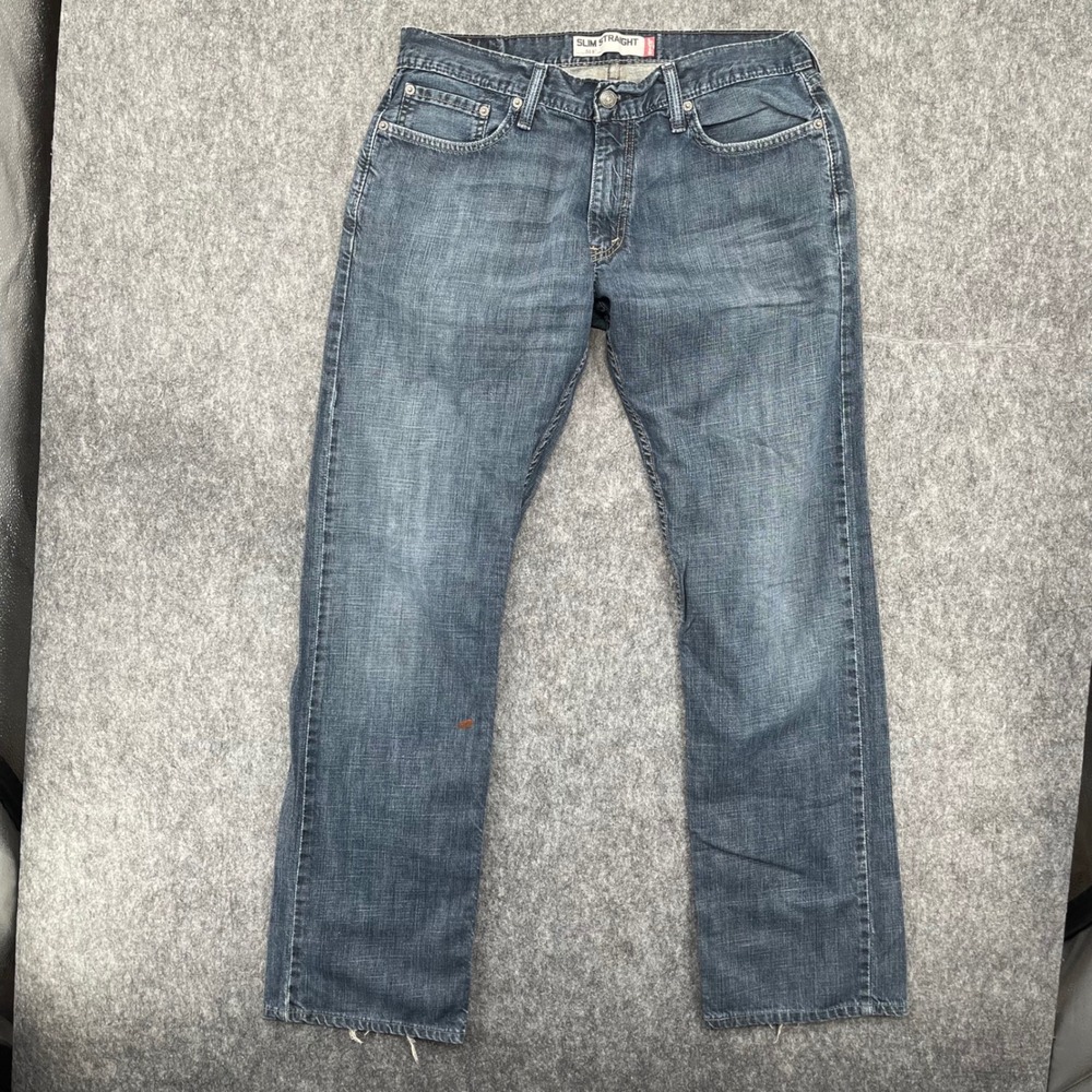 Levis 514 Slim Straight Jeans Mens 34x36 Blue Denim Cotton Vintagen Y2K